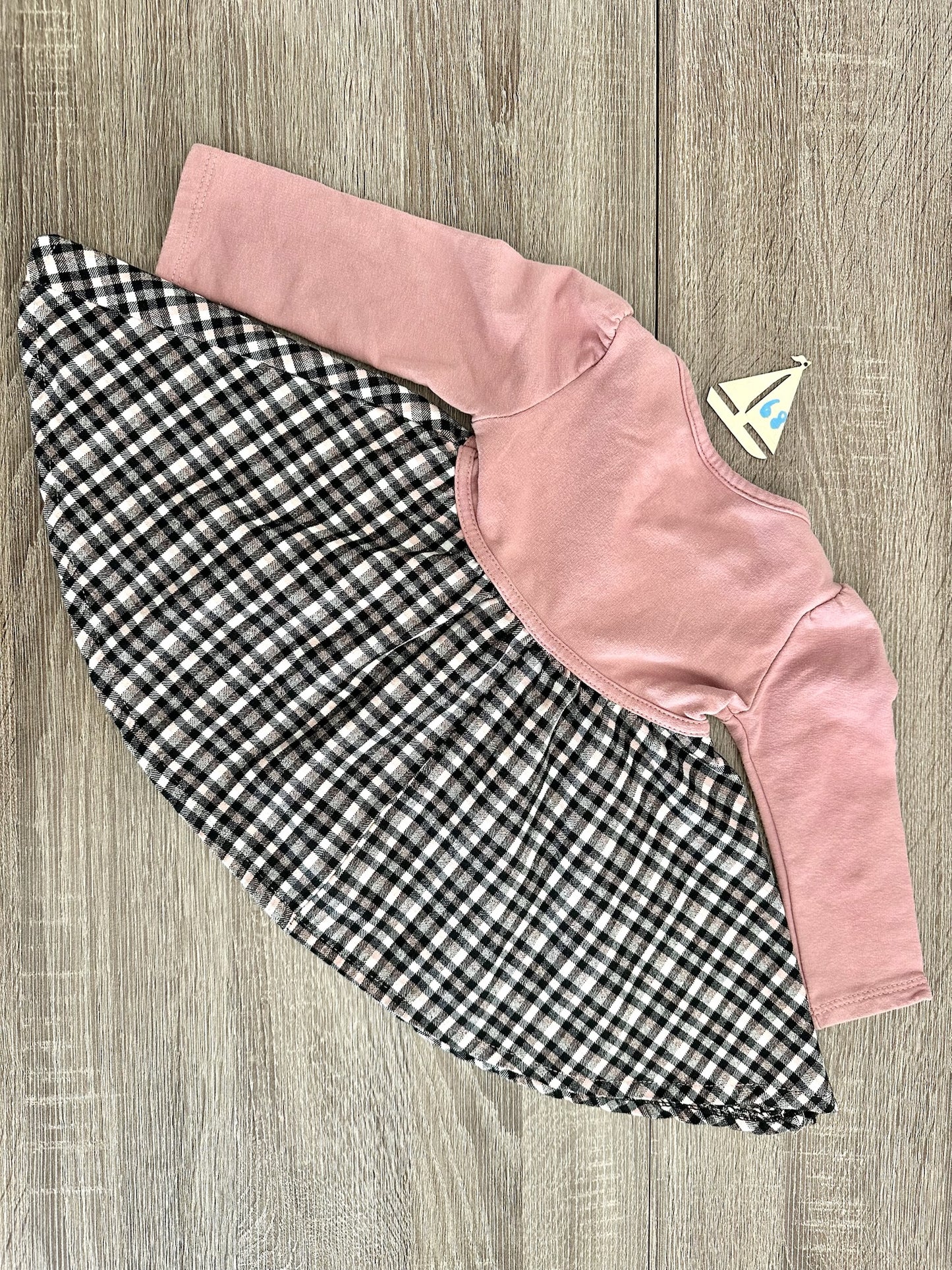 Pulloverkleid langarm rosa kariert Gr.68