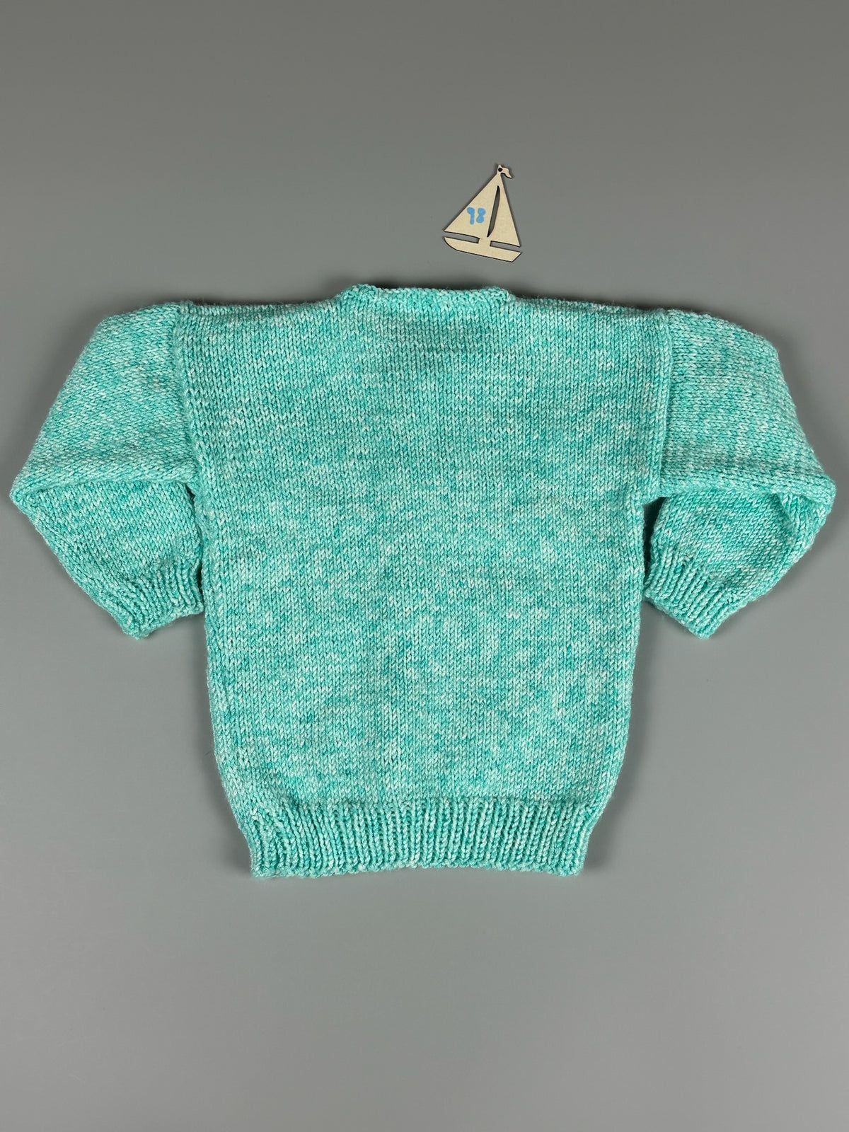 Handmade gestrickter Cardigan türkis Gr.98