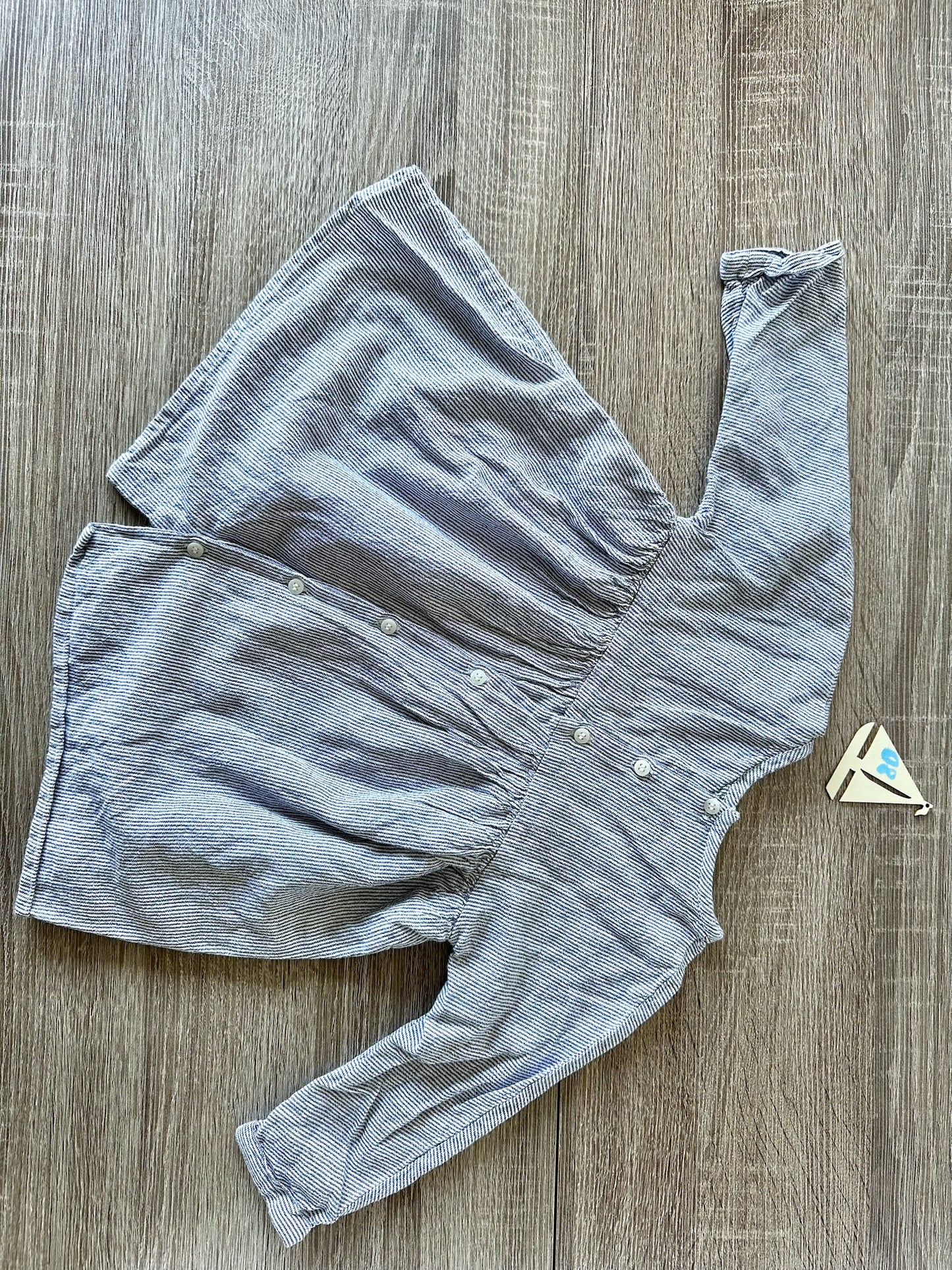 Next Blusenkleid blau/weiß gestreift mit Tierstickerei Gr.80