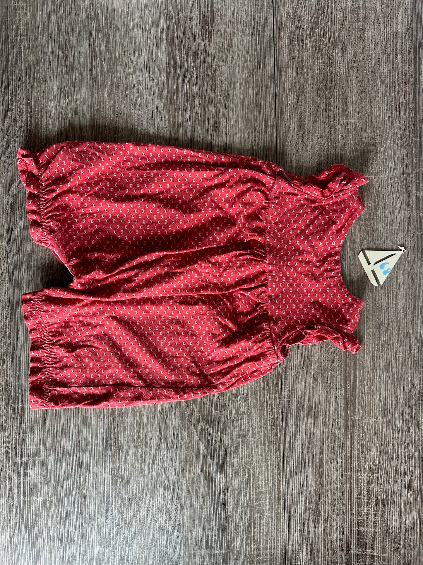 Lemon Beret Jumper Overall rot weiß mit Rüschen Gr.68