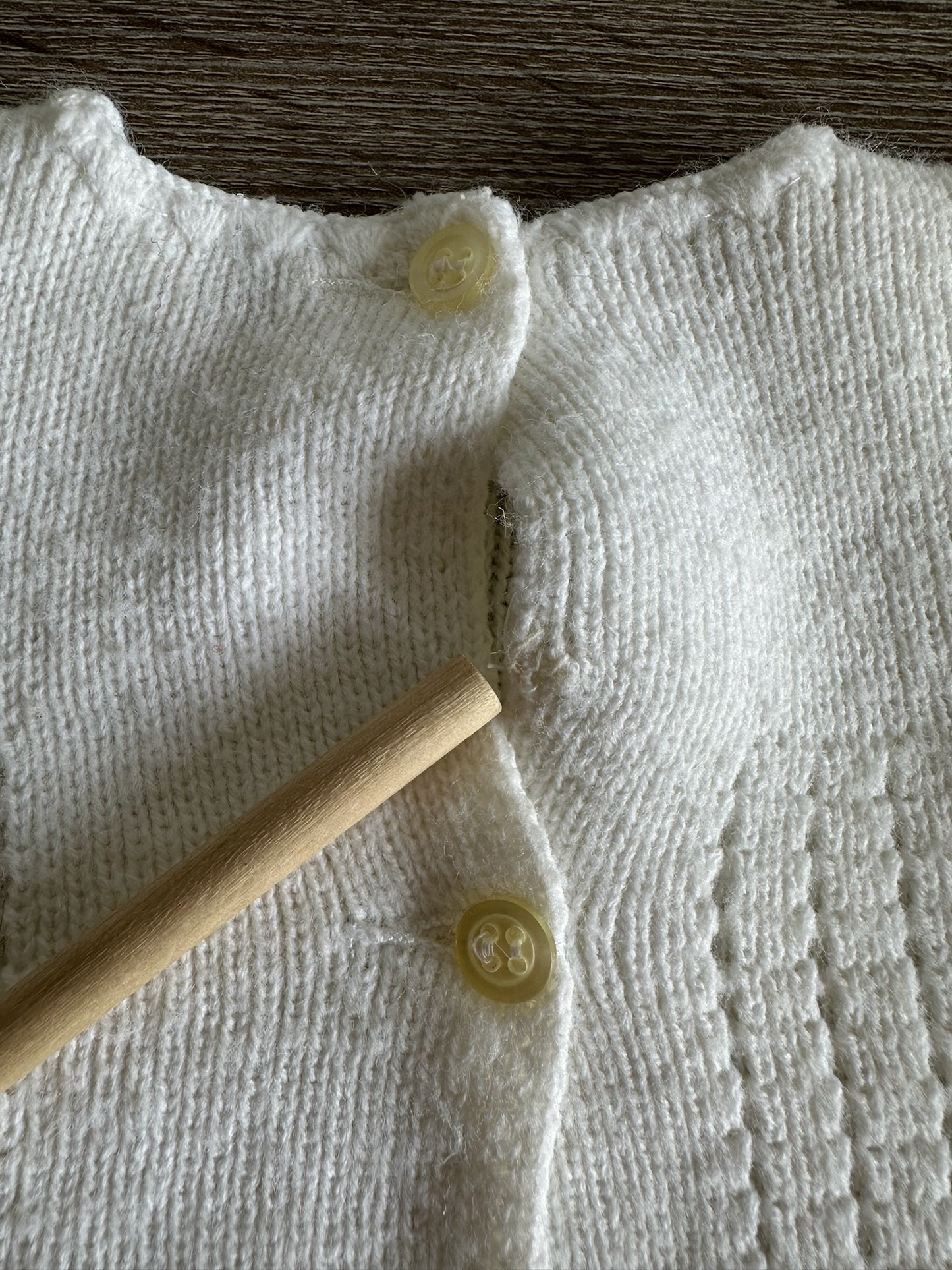 „Handmade“ Retro Vintage Strickset weiß Gr.56