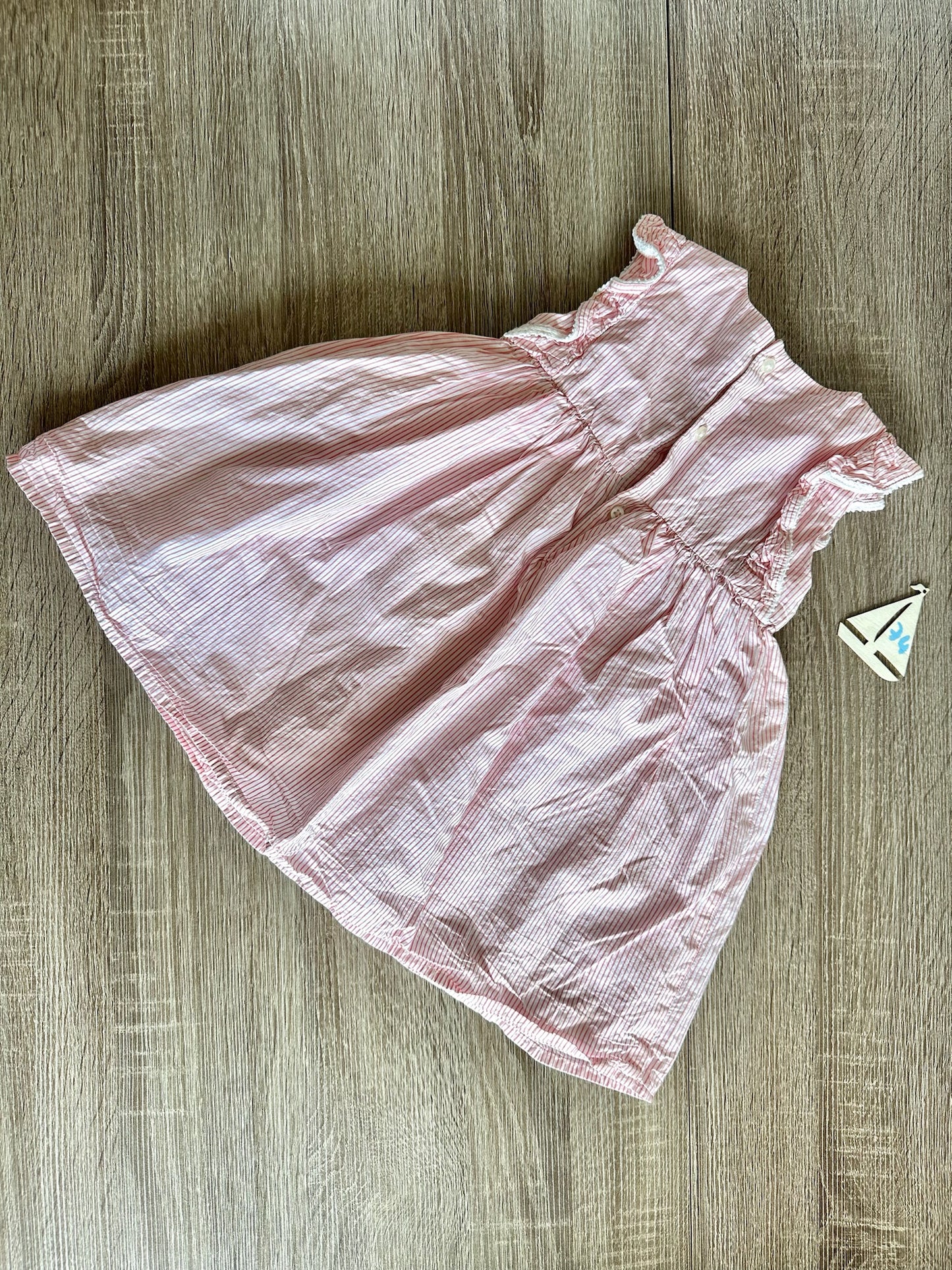 MS Kleid ärmellos rot weiß gestreift Gr.74