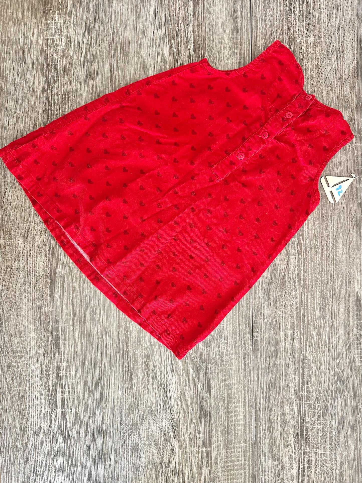 Cordkleid ärmellos rot mit Herzen Gr.92