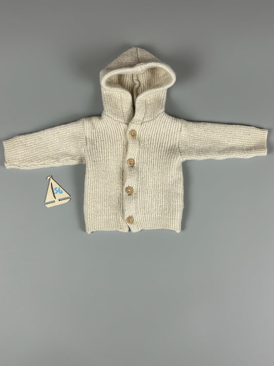 Natur+Co Wolle Seide Strickjacke creme Gr.50/56