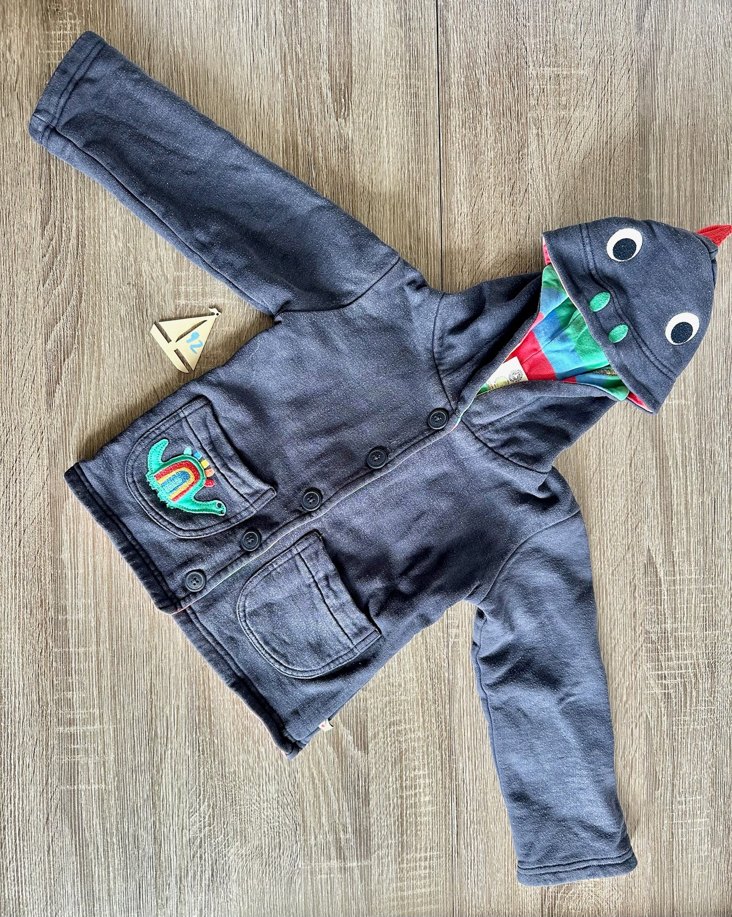 frugi organic Pullover Jacke dunkelblau Dino Gr. 92