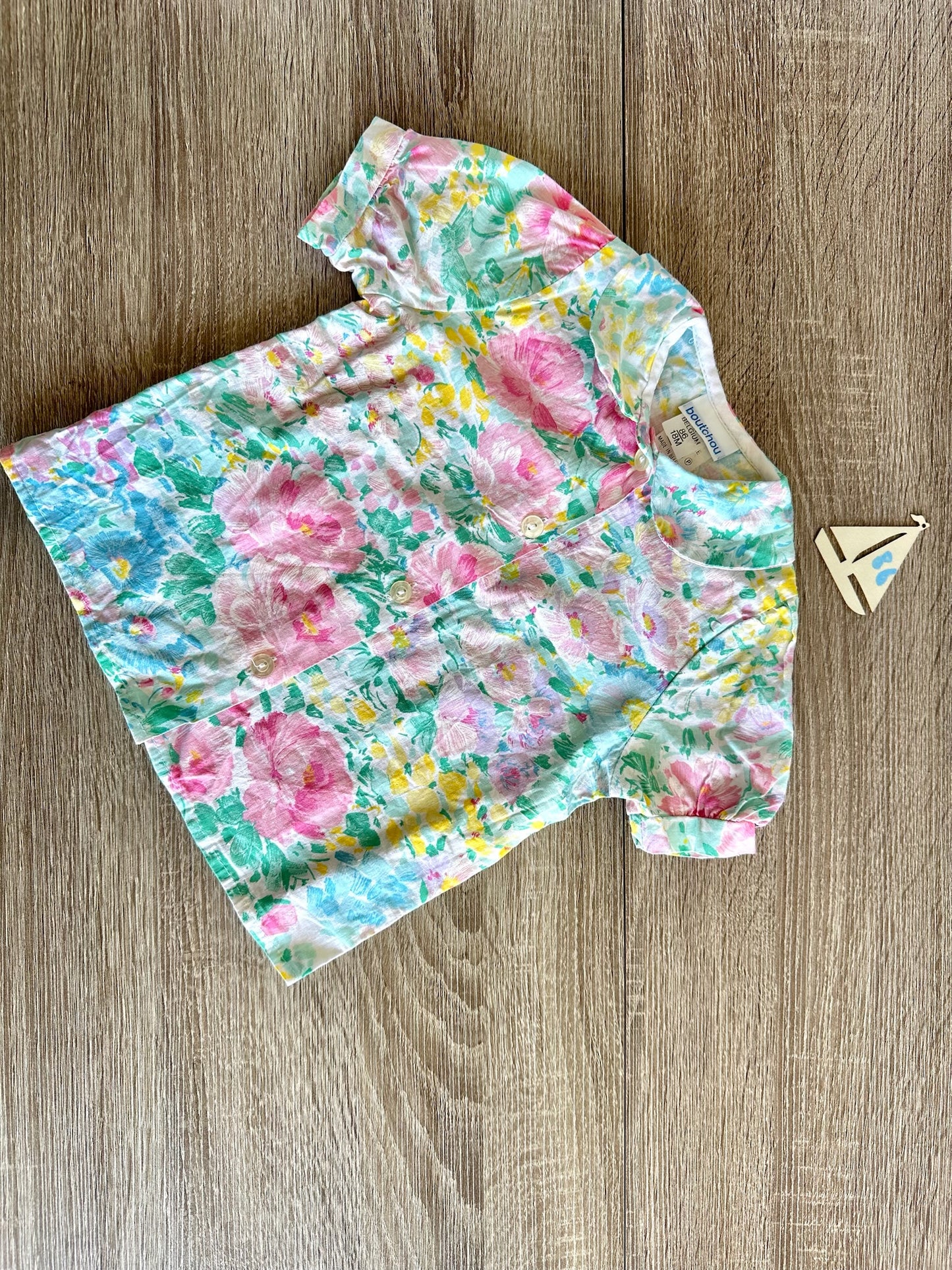Retro Vintage Bluse mit Blumen Gr.86