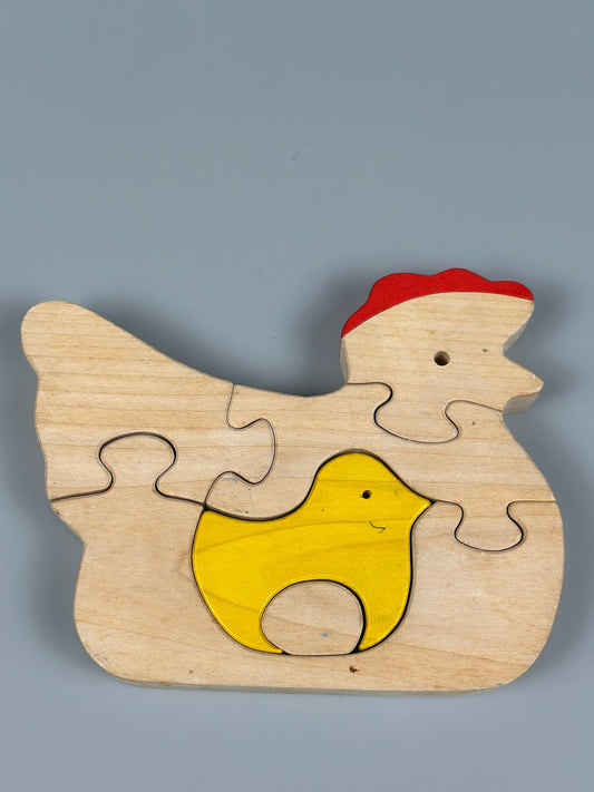 Holzpuzzle Huhn & Küken