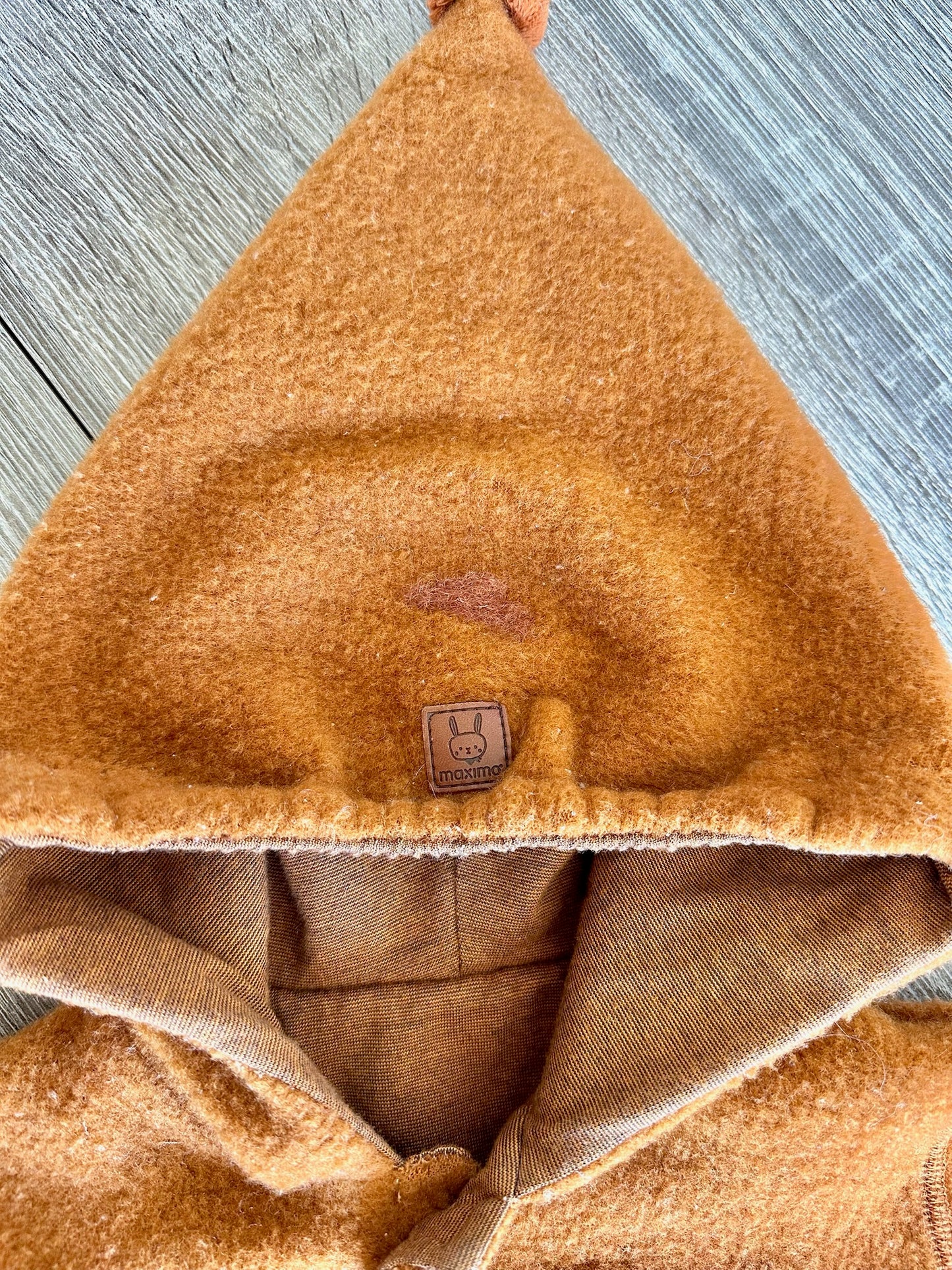 Maximo Wollfleece Wollwalkanzug Overall rostbraun mit Dackel  Gr. 74/80