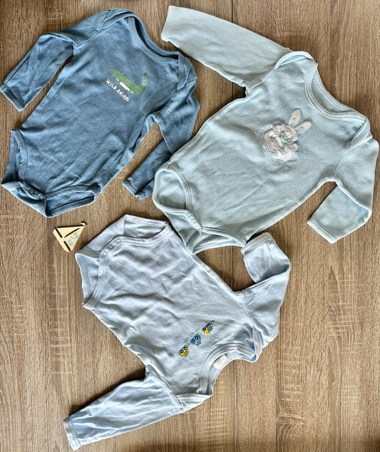 „Blautöne“ Bodies Gr.74/80