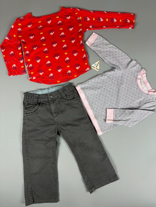 „Grau & bunte Muster“ Gr.98