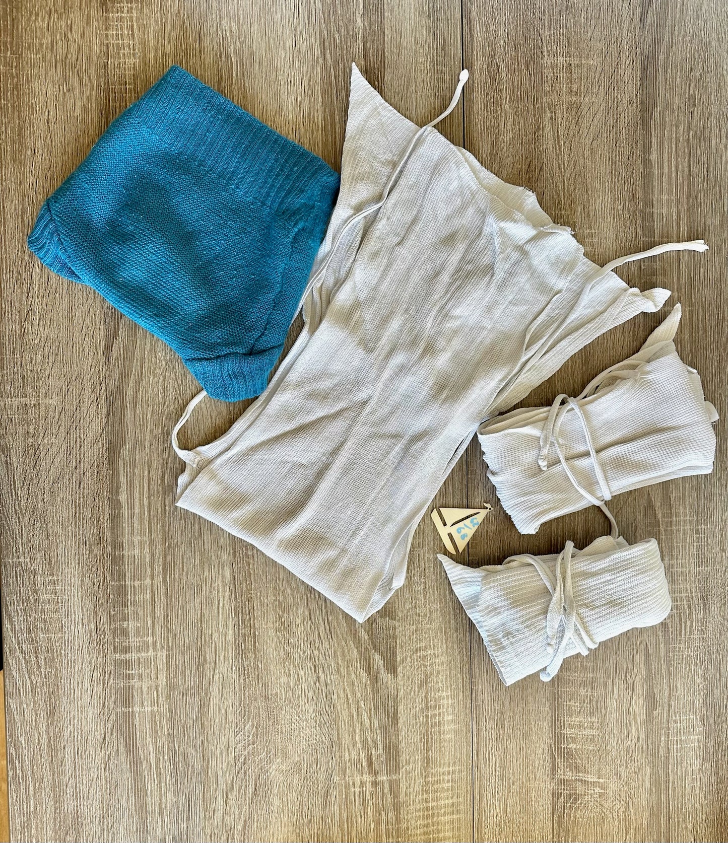 Disana Stoffwindelset blaue Wollüberhose mit 3 Baumwollwindeln zum wickeln Gr.62/68