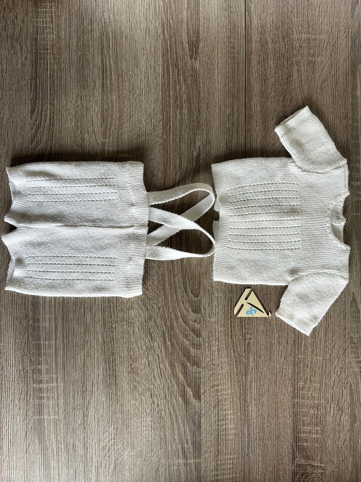 „Handmade“ Retro Vintage Strickset weiß Gr.56