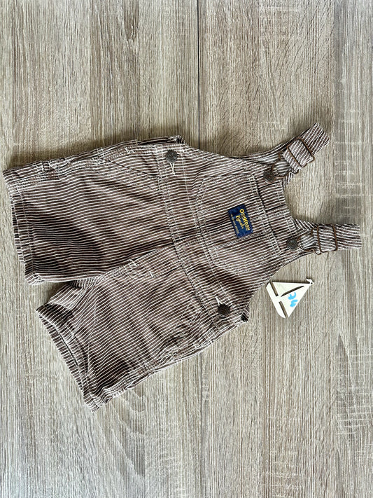 Oshkosh Latzhose Demin kurz braun/weiß gestreift Gr.74