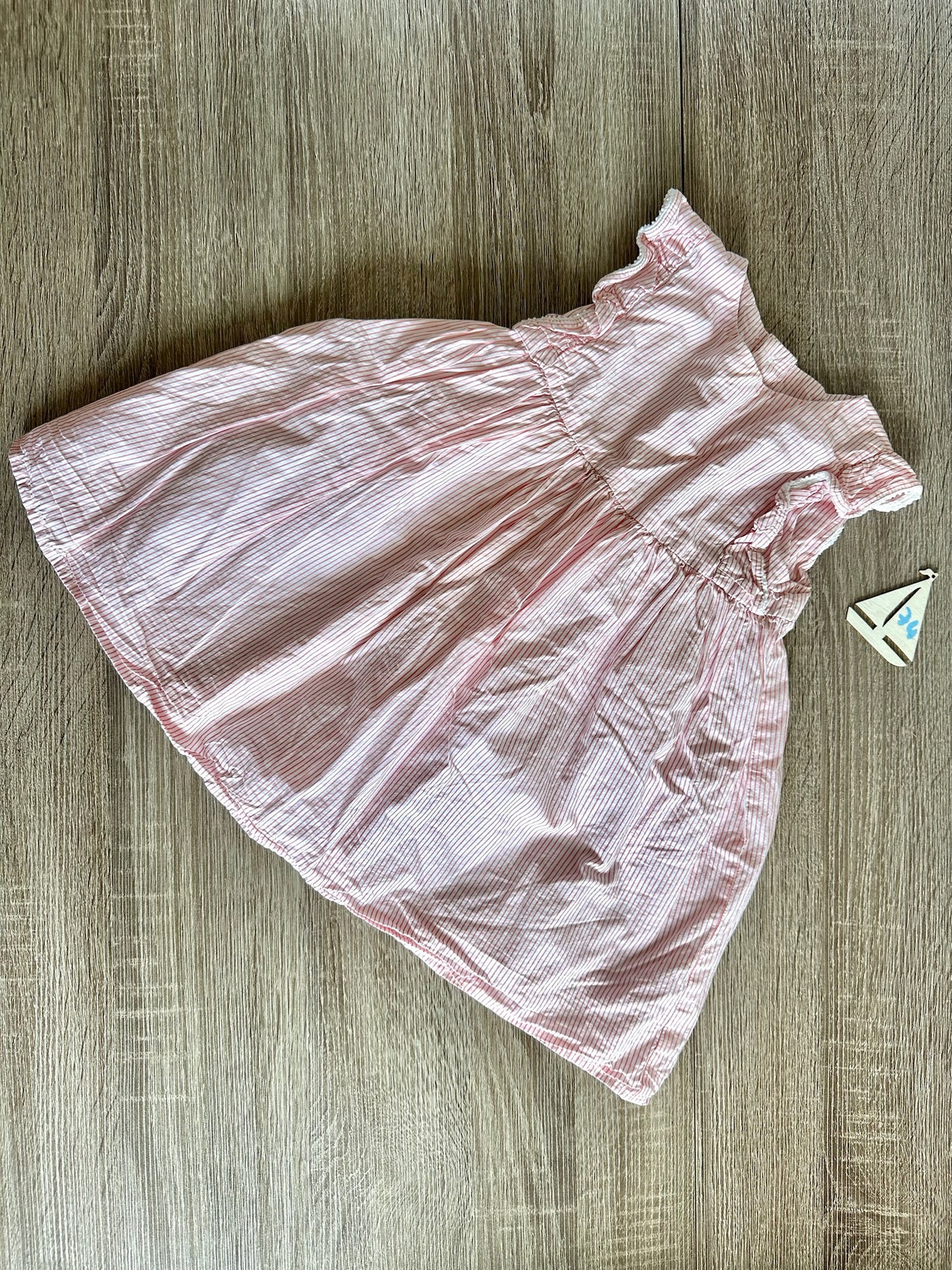 MS Kleid ärmellos rot weiß gestreift Gr.74