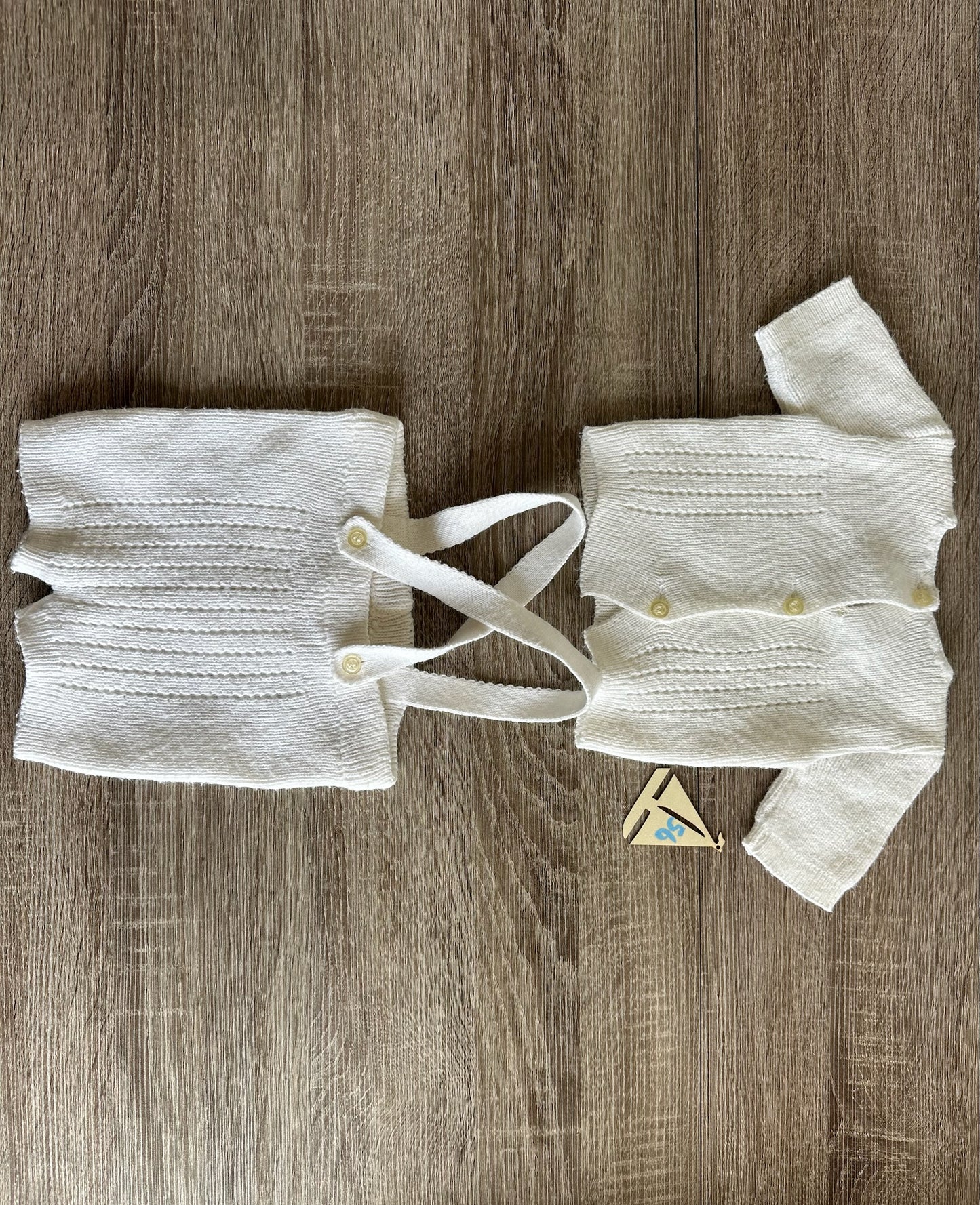 „Handmade“ Retro Vintage Strickset weiß Gr.56