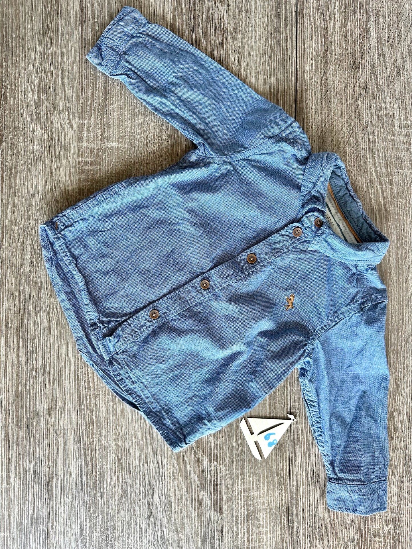 H&M Hemd langarm hellblau Gr.68