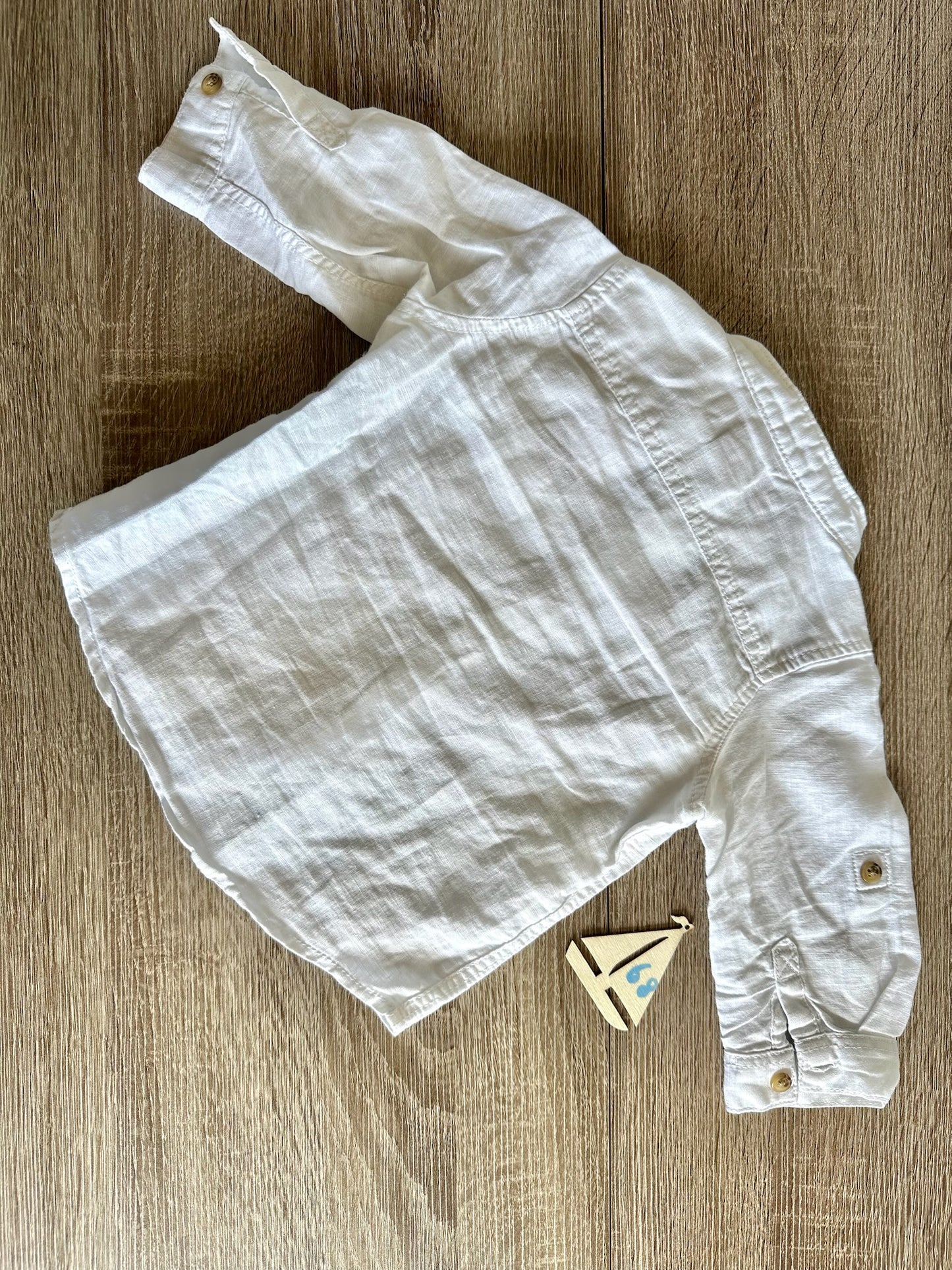 H&M Leinenhemd langarm creme Gr.68