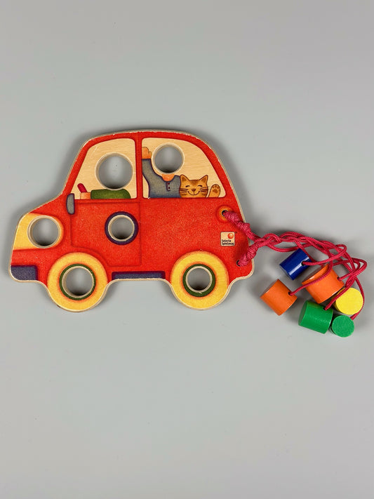 Selecta Spielzeug Holzauto Steckspiel