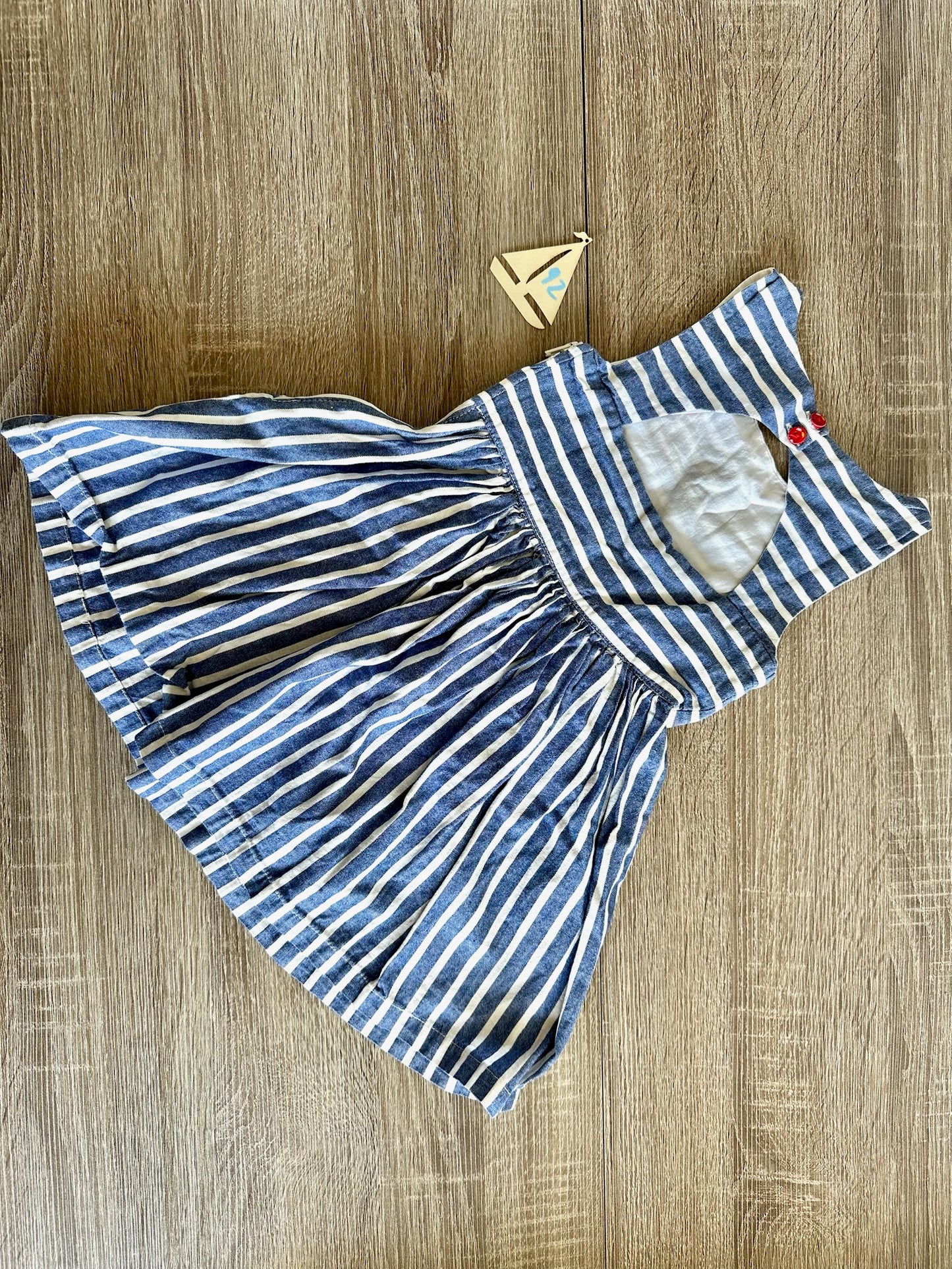 Sergent Major Kleid ärmellos blau weiß gestreift Gr.92