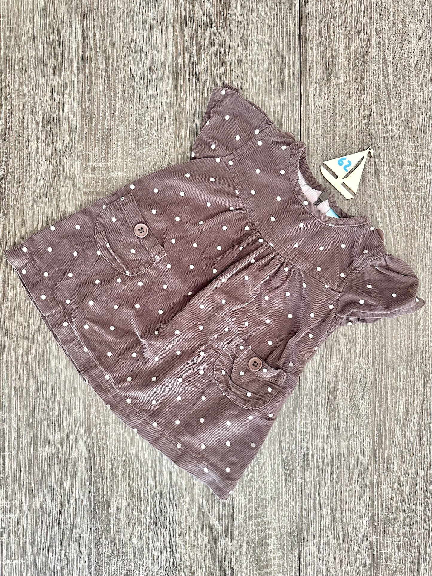 smyk Cordkleid braun mit weißen Punkten Gr.62