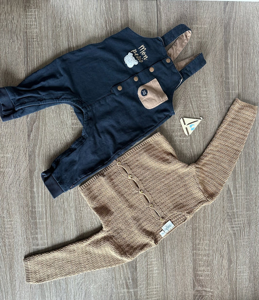 „Dunkelblau & Beige“ Gr.68