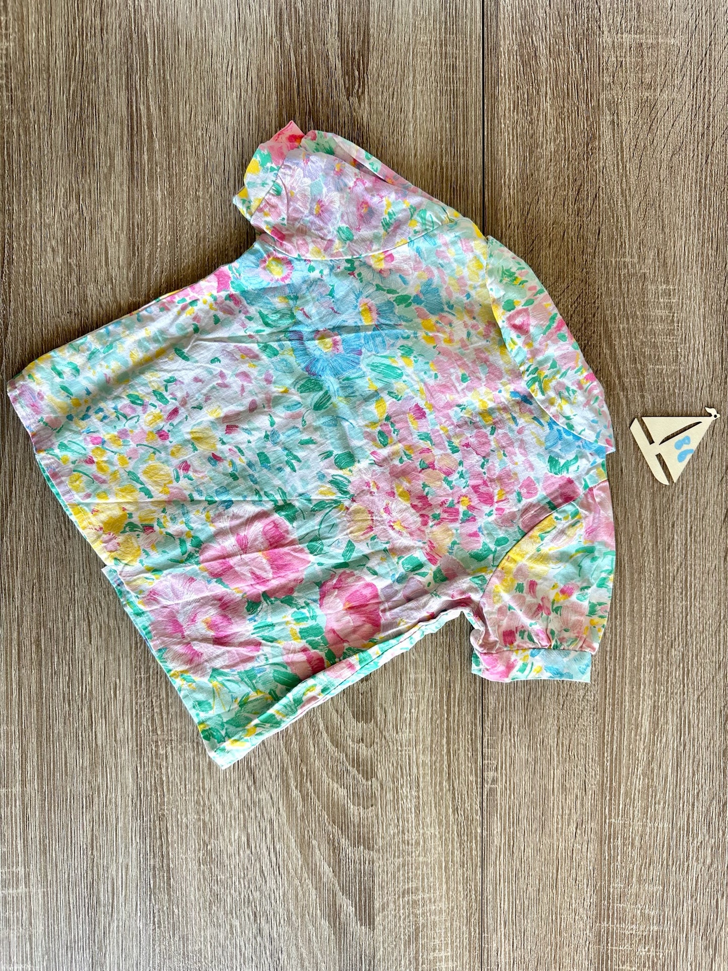 Retro Vintage Bluse mit Blumen Gr.86