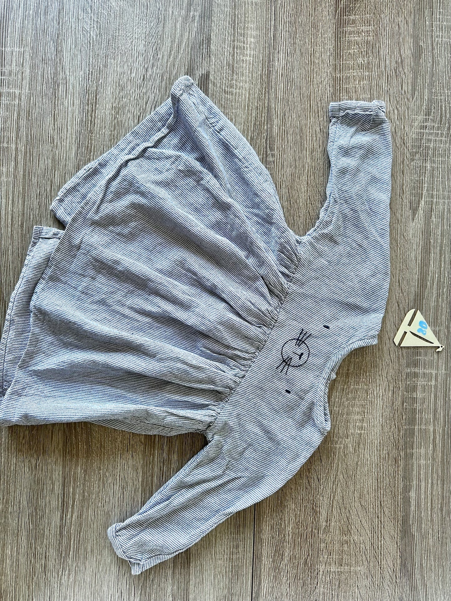Next Blusenkleid blau/weiß gestreift mit Tierstickerei Gr.80