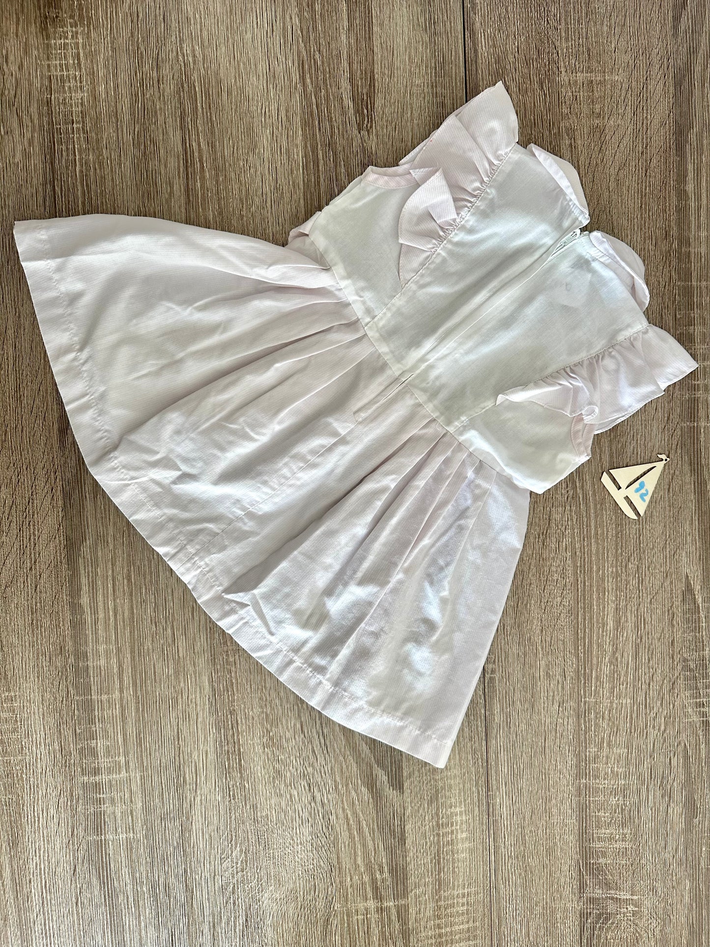 Retro Vintage Kleid rosa/weiß gestreift und Rüschen Gr.92