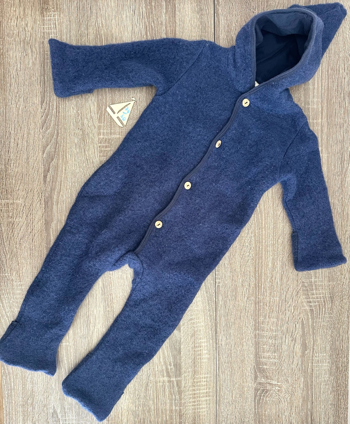 Alana organic Schurwolle Wollwalk Anzug dunkelblau Gr.74/80