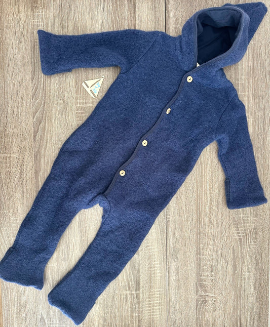 Alana organic Schurwolle Wollwalk Anzug dunkelblau Gr.74/80