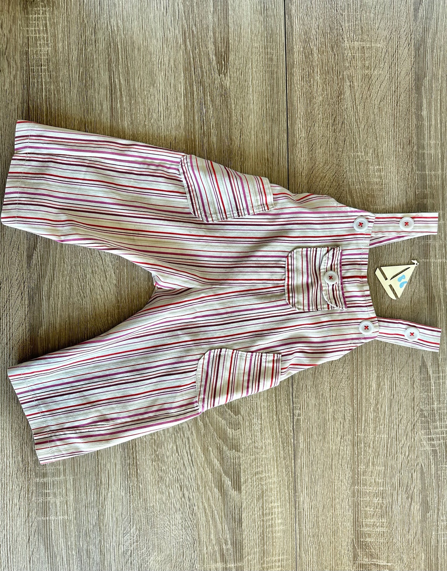 Handmade Latzhose bunt gestreift Gr.86