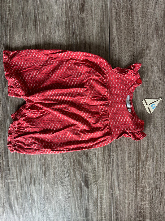 Lemon Beret Jumper Overall rot weiß mit Rüschen Gr.68