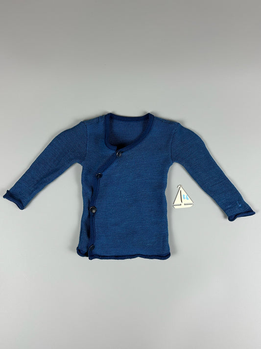 Disana Schurwolle Strickjacke dunkelblau/petrol Gr.86