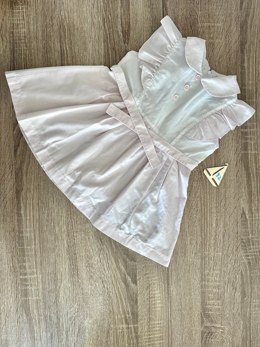 Retro Vintage Kleid rosa/weiß gestreift und Rüschen Gr.92