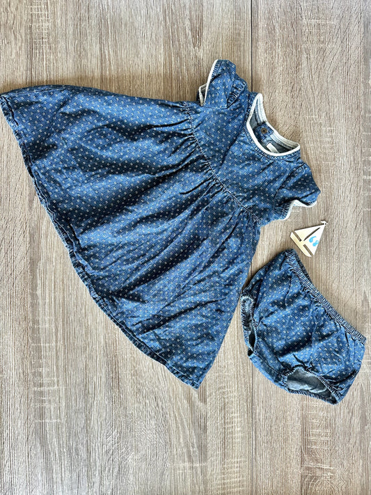 bout‘ chou leichtes Deminkleid dunkelblau mit weißen Blumen Gr.68