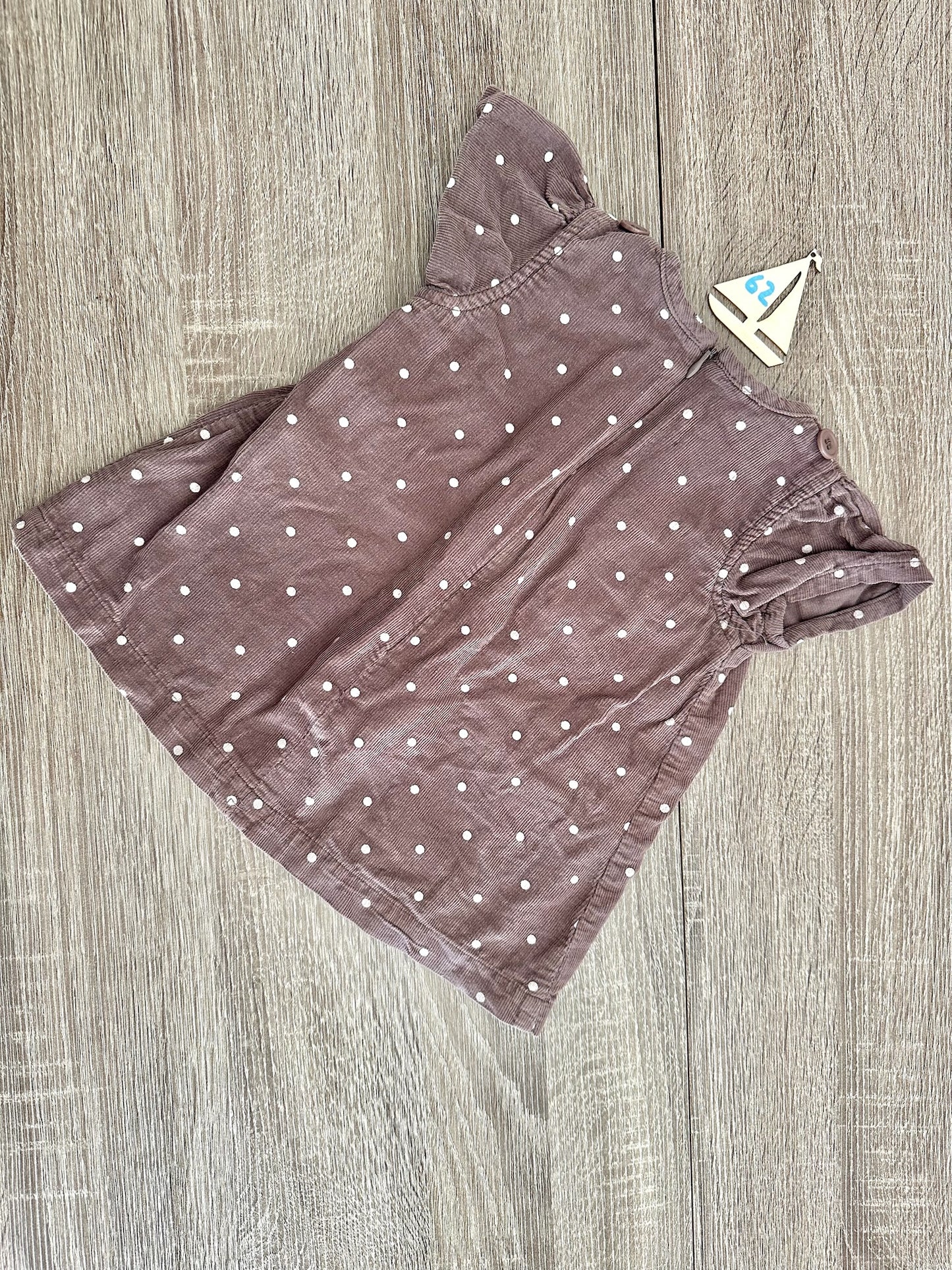 smyk Cordkleid braun mit weißen Punkten Gr.62