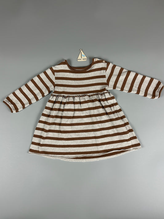Play up Kleid langarm beige/braun gestreift Gr.98