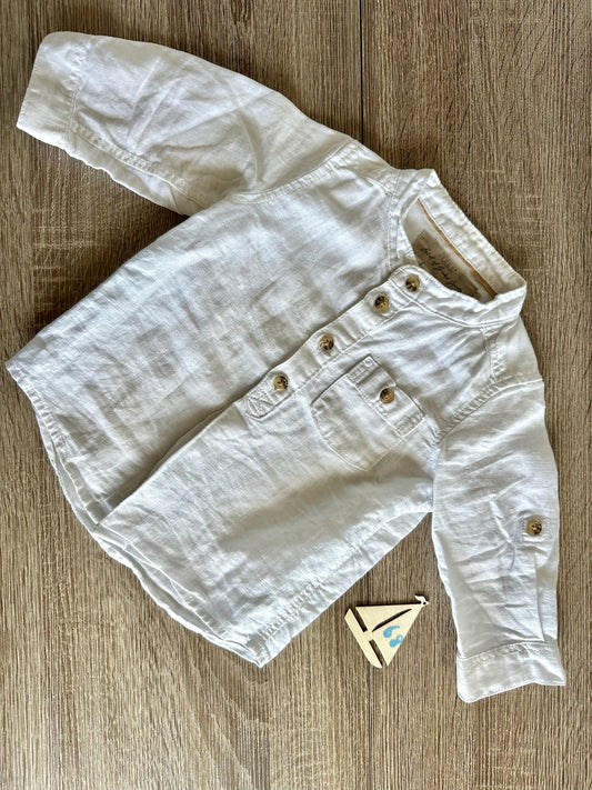 H&M Leinenhemd langarm creme Gr.68