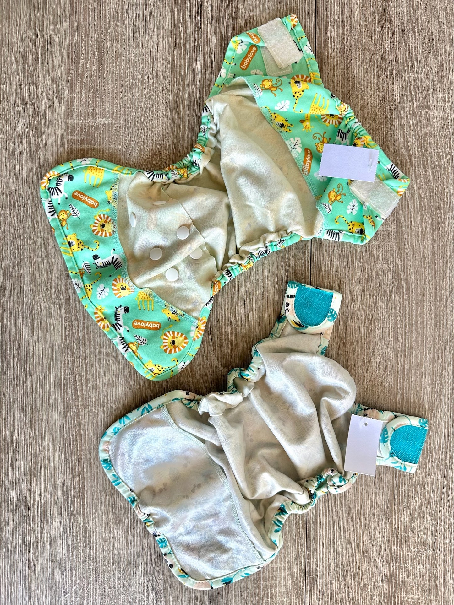 Bambino Mio PU Stoffwindelhosen türkis/mint Faultiere/ Safari bis 9kg