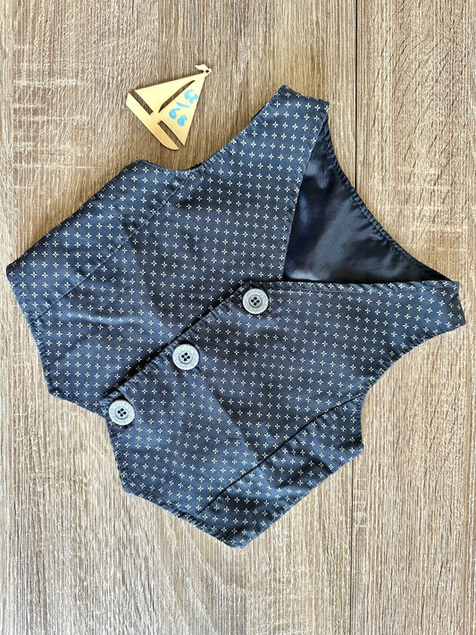 Mini Kids Weste Gilet dunkelblau mit weißen Mustern Gr.62/68