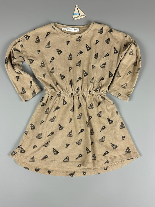 Sproet & Sprout Froteekleid langarm beige Gr.104