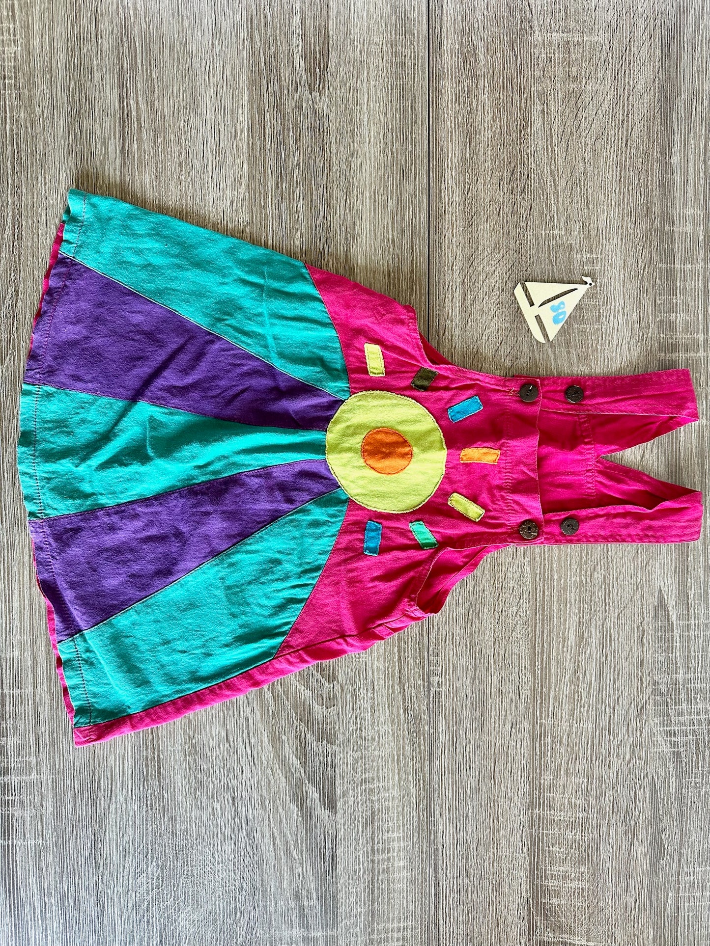 Ethno Kleid mit Trägern pink/lila Gr.80