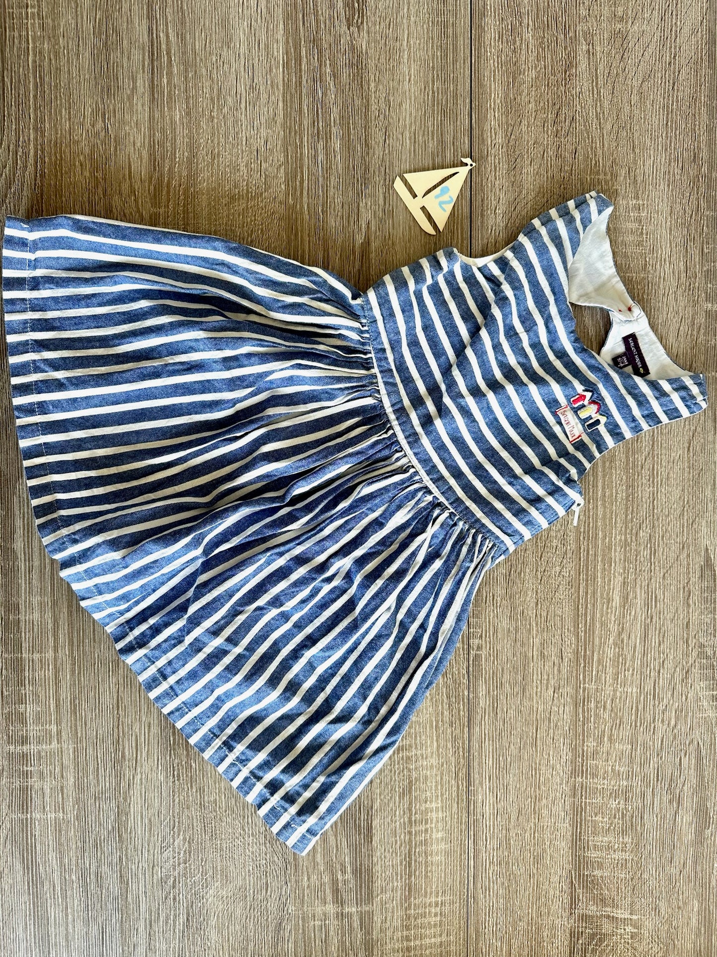 Sergent Major Kleid ärmellos blau weiß gestreift Gr.92