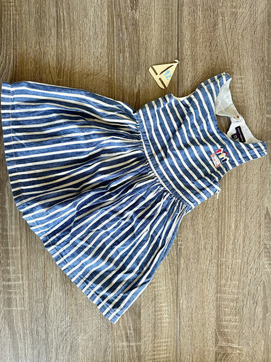 Sergent Major Kleid ärmellos blau weiß gestreift Gr.92