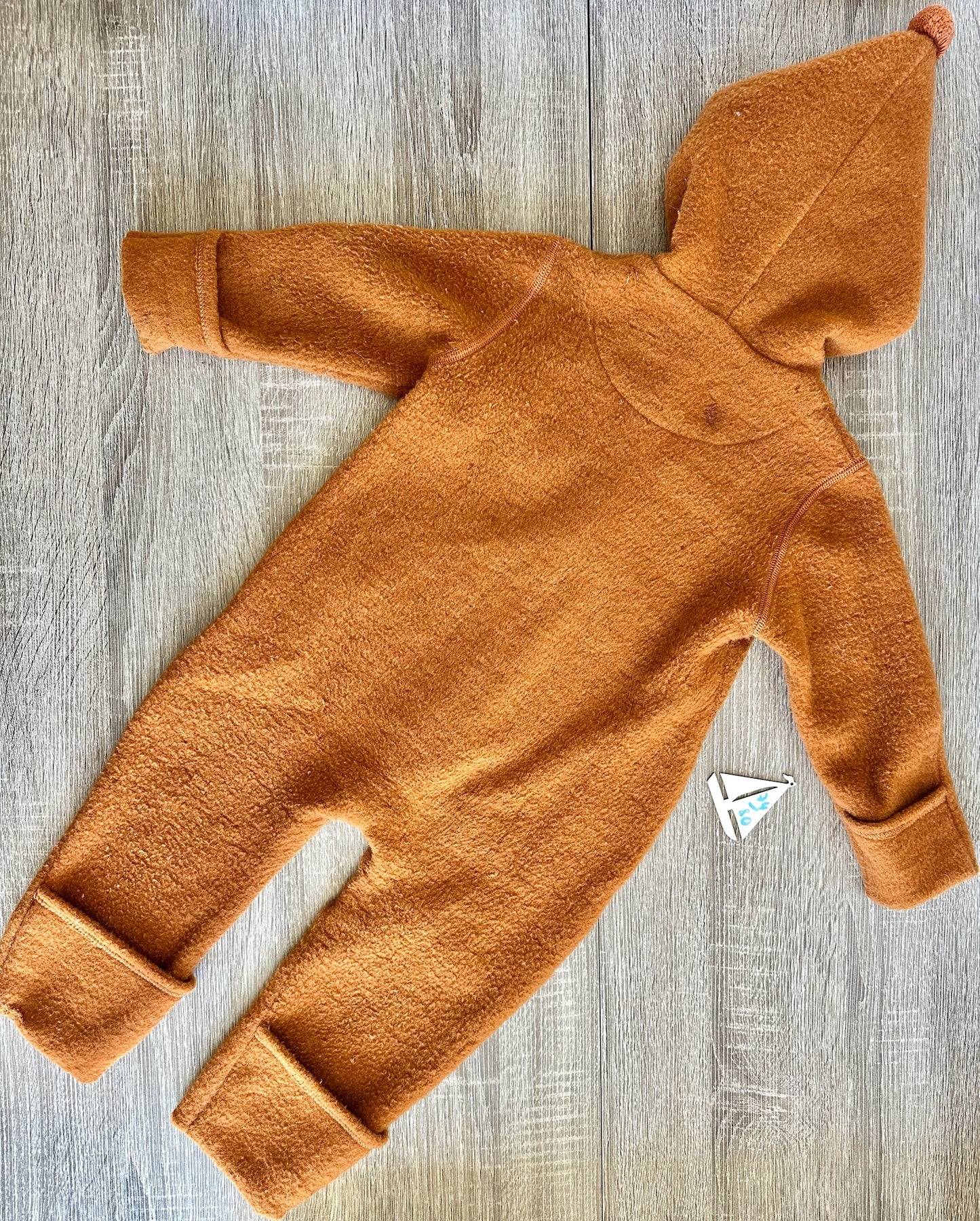Maximo Wollfleece Wollwalkanzug Overall rostbraun mit Dackel  Gr. 74/80
